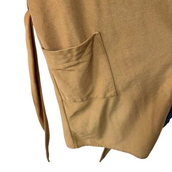 Van Heusen Mens Robe VTG 70s Velour Tan Blue Pockets One Size Swanky Kimono Styl - Picture 7 of 13